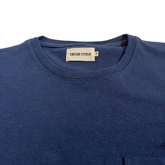 Taylor Stitch Heavy Bag Pocket Tee Navy T-Shirt Size 38 Cotton Short Sleeve - Picture 2 of 7
